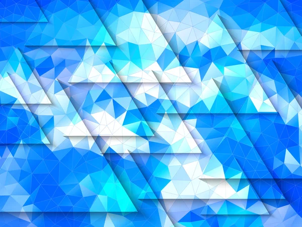Latar belakang abstrak geometris dari segitiga dengan nada biru. Pola poligonal - Stok Vektor