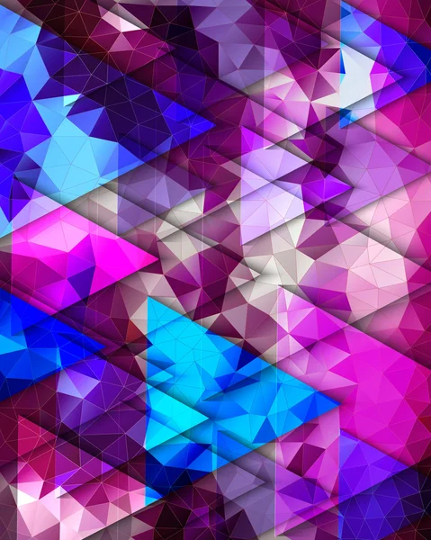Geometric-abstract-background-of-triangles-in-blue-and-magenta-tones-Polygonal-pattern — Stockvector