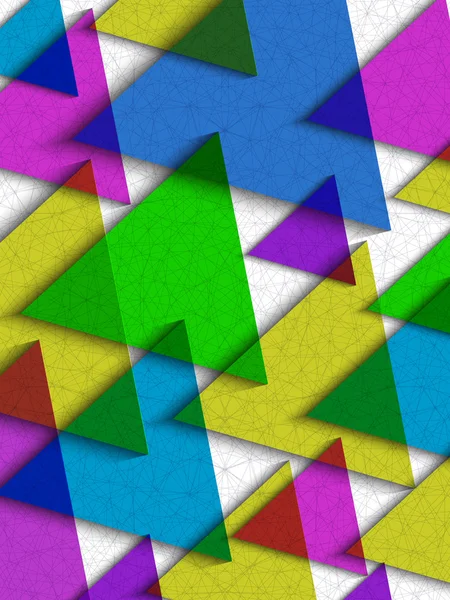 Геометрический фон из цветных прозрачных треугольников — стоковый вектор