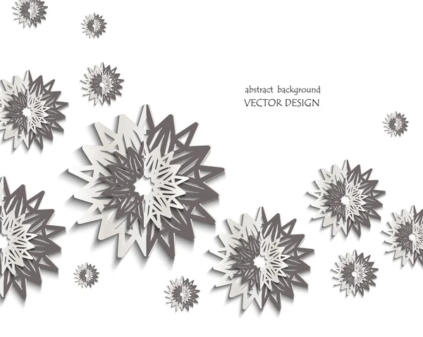 3D-Vektor-Hintergrund-mit-stilisierten-Blumen-aus-Metall — Stockvektor
