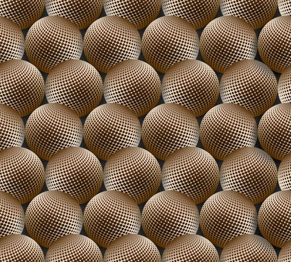 3d-seamless-pattern-with-gold-balls — ストックベクタ