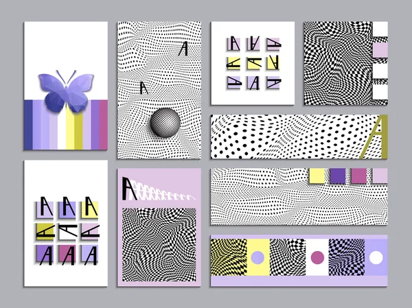 Set-of-banner-con-astratti-geometrici-pattern-in-stile minimalista — Vettoriale Stock
