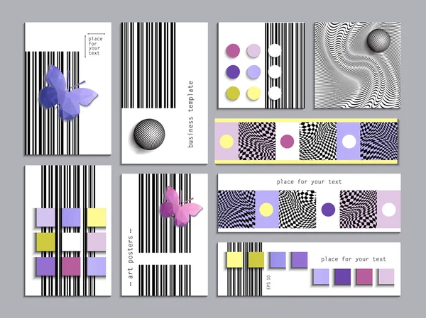 Set-of-banners-with-abstract-geometric-patterns-in-a-minimalist-style — 图库矢量图片