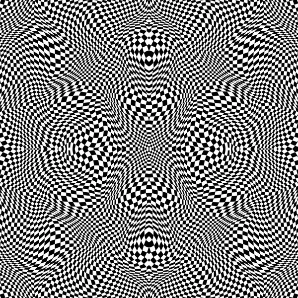 Zwart-wit-geruit-achtergrond-radiaal-symmetrisch-patroon — Stockvector