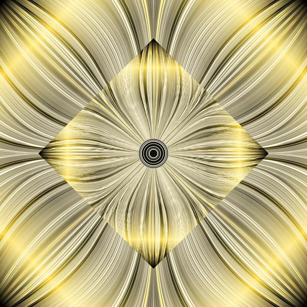 3d-ouro-floral-fundo-com-brilhante-linha — Vetor de Stock