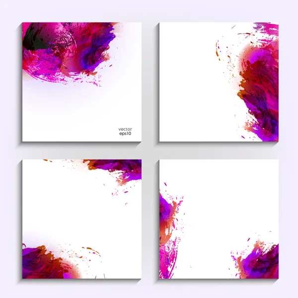 Set-of-banners-with-Colored-grungy-blots — Stok Vektör