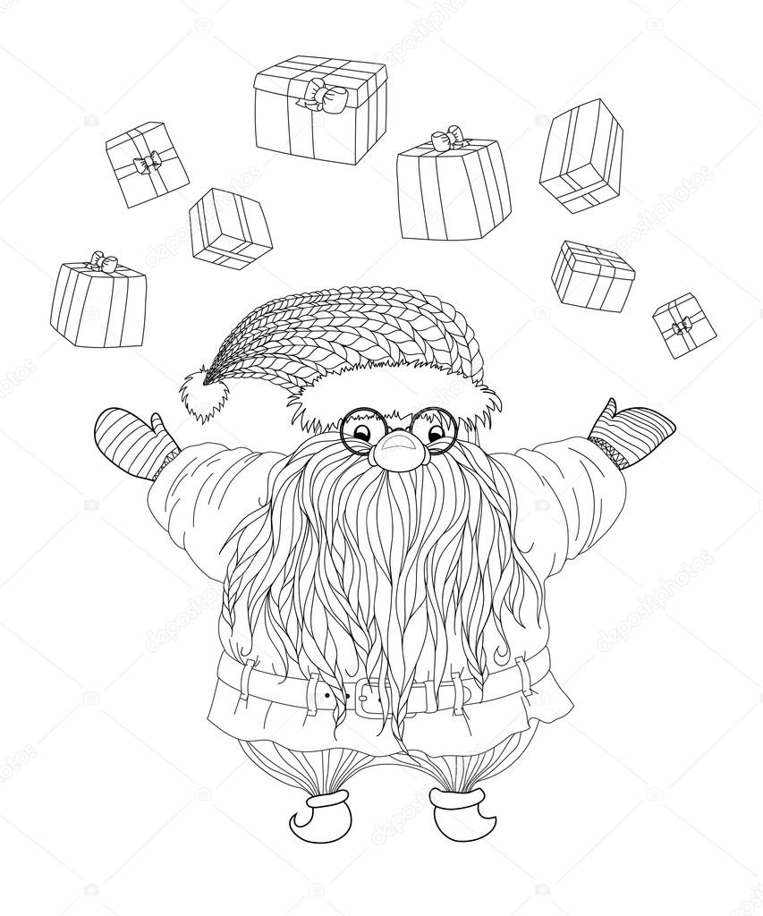 depositphotos stock illustration santa claus in zentangle style