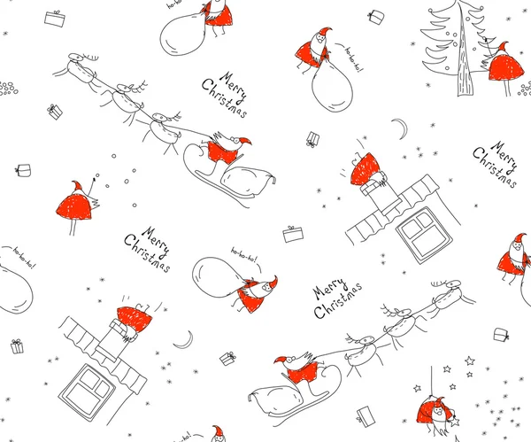 Santa-Claus-Christmas-New-Year-seamless-pattern — Stockový vektor