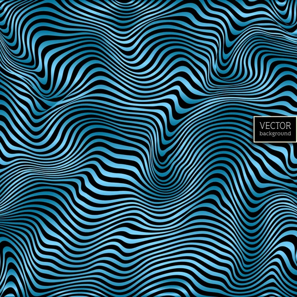 Wavy-cyan-striped-zebra-vector-background-Abstract-pattern — Stok Vektör