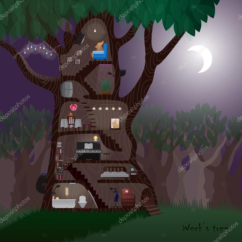 House Of Fantastic Creatures Wek In The Tree Stock Vector Image By C Smska House Of Fantastic Creatures Wek In The Tree Stock Vector Image By C Smska