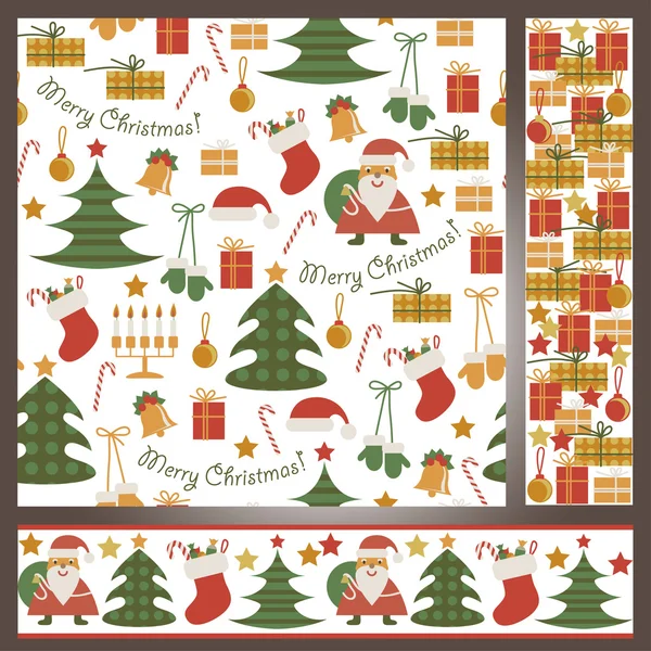 Seamless pattern with Christmas accessories — Stock Vector