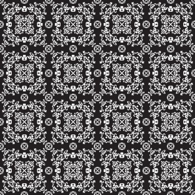 Sorunsuz vintage siyah-beyaz desen