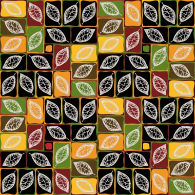 Soyut yapraklarla kusursuz desen