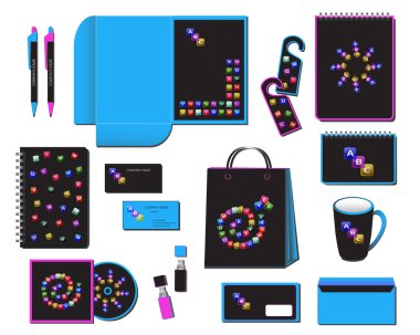 Alfabe ile kurumsal kimlik şablonu