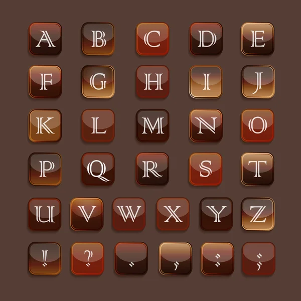 Alphabet-icônes-couleur-thé-café-ensemble — Image vectorielle