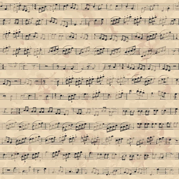 Eski bir kağıt üzerine müzik notlar ile Seamless Modeli
