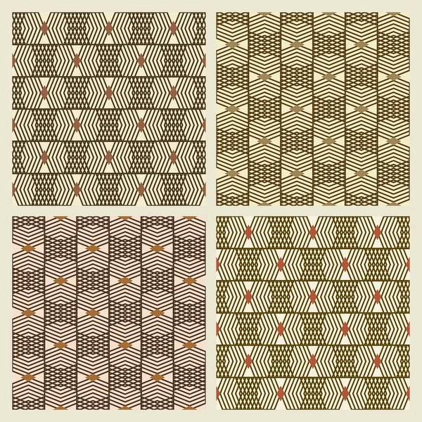 Ensemble de quatre textures géométriques sans couture avec un motif décalé — Image vectorielle