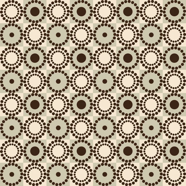 Sömlös grafiskt mönster med cirklar och fyrkanter. Vektor bakgrund. — Stock vektor