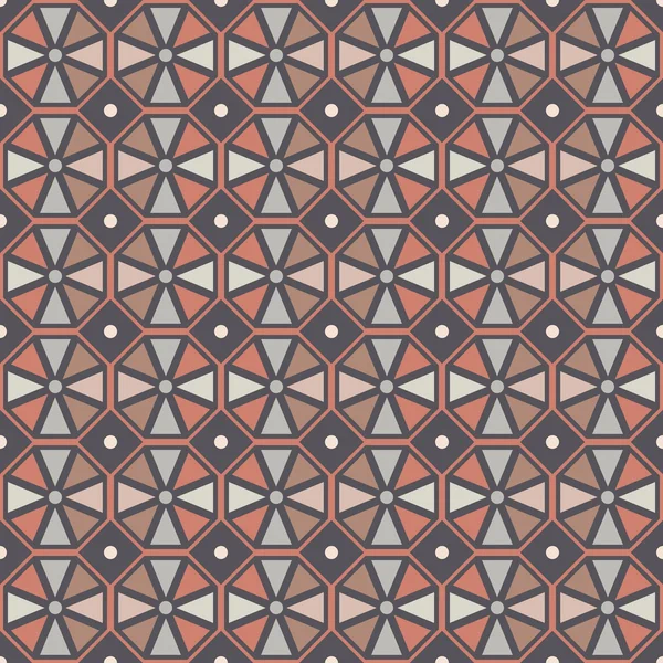 ベクターのシームレスなパターン。色付きの六角形のスタイリッシュな幾何学的なシームレスなテクスチャ. — ストックベクタ