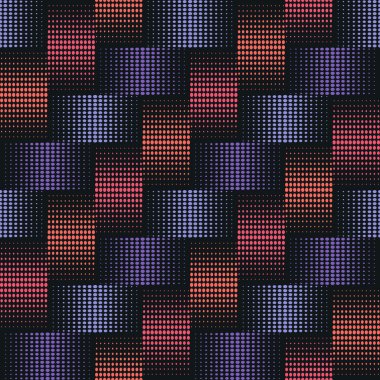 Seamless background with the effect of weaving points in the red and blue colors