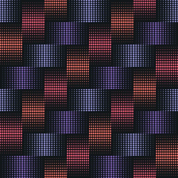 Fond sans couture avec l'effet de points de tissage dans les couleurs rouge et bleu — Image vectorielle