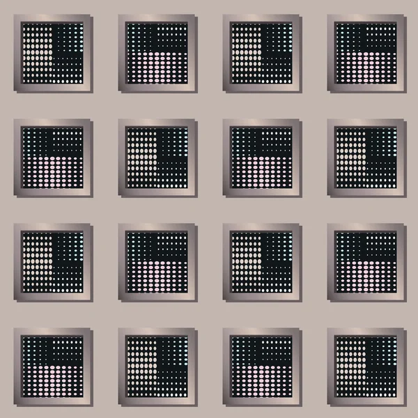 Het elegante geometrische patroon met de effect windows en patroon van stippen — Stockvector