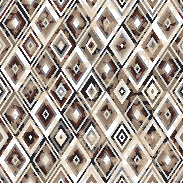 グランジ効果でヴィンテージのシームレスな幾何学的パターン — ストックベクタ