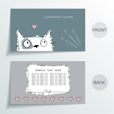 Düzen kartpostallar, posterler veya afiş ile yaratıcı kedi