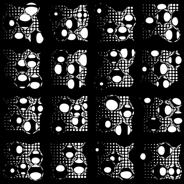 Векторный бесшовный фон из точек и кругов - сбой стиля — стоковый вектор