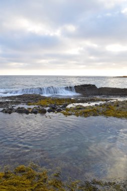 Laguna Beach, Kaliforniya kayalarda üzerinde dalgalar gürültüyle çarpmak