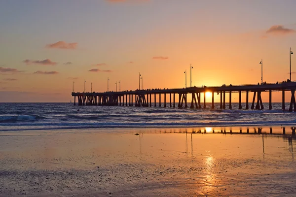 Coucher de soleil à Venice Beach — Photo