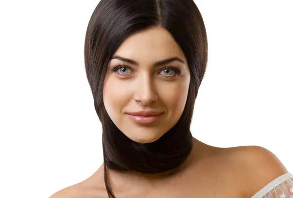 Beyaz arka planda güzel bir kız