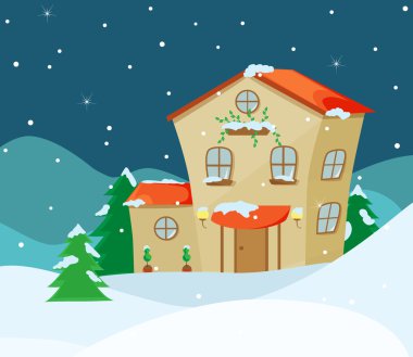 Download House With Snowdrifts Free Vector Eps Cdr Ai Svg Vector Illustration Graphic Art