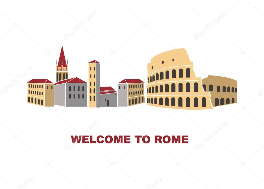 Artistic illustration of Rome Italy