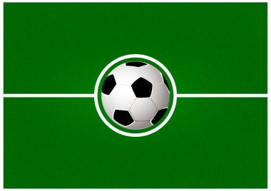 Futbol sahasında bir futbol topu. Ayrı bir nesne. Vektör resmi.