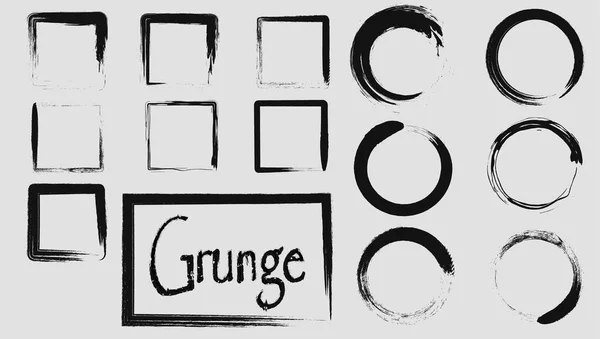 Μια Σειρά Από Πλαίσια Grunge Μεμονωμένα Αντικείμενα Μια Διανυσματική Εικόνα — Διανυσματικό Αρχείο