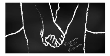 El ele tutuşan iki adamın siluetleri. LGBT insanları kavramı. Ayrı nesneler. Bir vektör resmi.