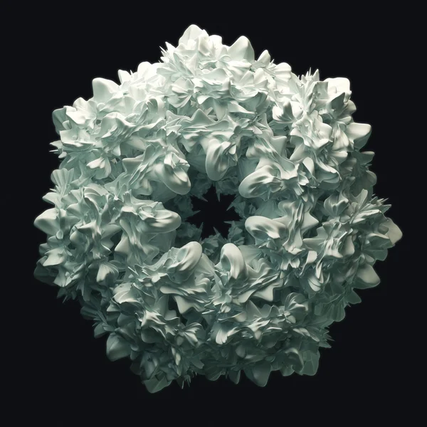 3D gör av geometriska organiska objekt. Isolerad på svart bakgrund — Stockfoto