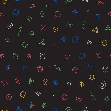 Dikişsiz geometrik vektör deseni. Geometrik elemanlar ile vektör illüstrasyon