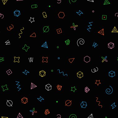 Dikişsiz geometrik vektör deseni. Geometrik elemanlar ile vektör illüstrasyon