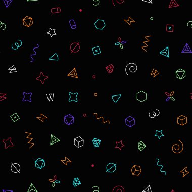 Dikişsiz geometrik vektör deseni. Geometrik elemanlar ile vektör illüstrasyon