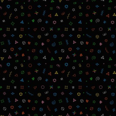 Dikişsiz geometrik vektör deseni. Geometrik elemanlar ile vektör illüstrasyon