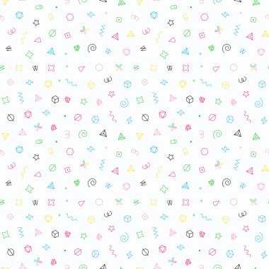 Dikişsiz geometrik vektör deseni. Geometrik elemanlar ile vektör illüstrasyon