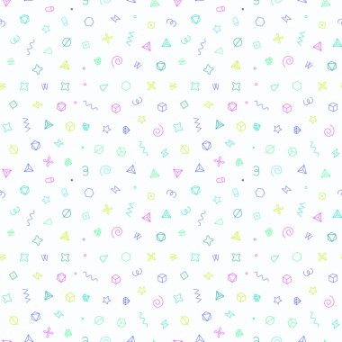 Dikişsiz geometrik vektör deseni. Geometrik elemanlar ile vektör illüstrasyon
