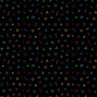 Dikişsiz geometrik vektör deseni. Geometrik elemanlar ile vektör illüstrasyon