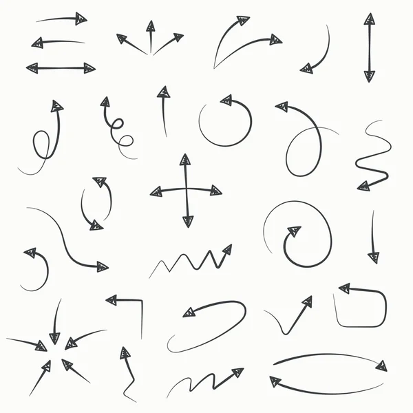 Sketch arrow set. Vector illustration for your business and education design. Hand drawn Elements for design — Stock Vector