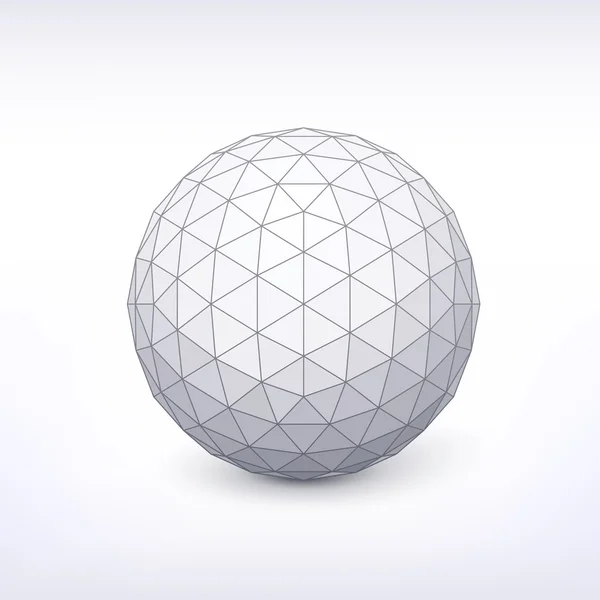 Esfera con caras triangulares. Ilustración vectorial — Archivo Imágenes Vectoriales