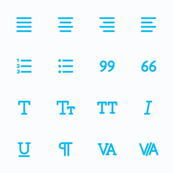 Kontur vector ikoner för webb och mobil. Textredigerare ikoner, 4 pixel stroke & 48 x 48 upplösning — Stock vektor