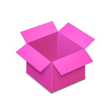 Aç kutusuna şablon üzerinde beyaz izole. Vektör çizim