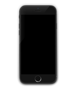 Smartphone gerçekçi vektör çizim. Cep telefonu mockup boş ekran beyaz arka plan üzerinde izole ile